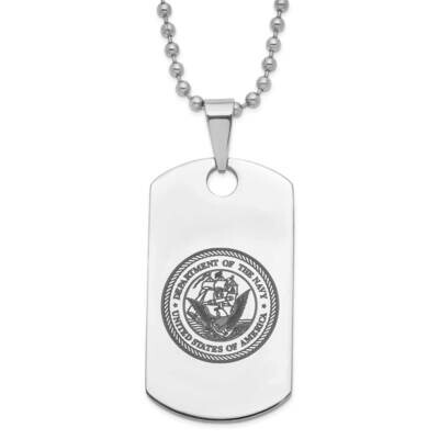Stainless Steel Navy Insignia Dog Tag Necklace MIL31