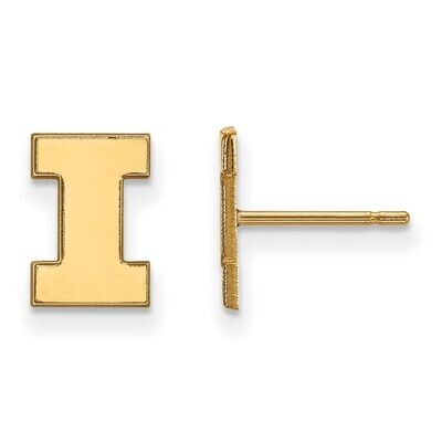 University of Illinois x-Small Post Earring 14k Yellow Gold 4Y008UIL, MPN: 4Y008UIL, 886774867854