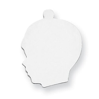 Boys Head with Eyelet Stamping Sterling Silver Rhodium-plated SS1368, MPN: SS1368,