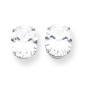 10x8mm Oval CZ Diamond Earrings 14k White Gold XE90WCZ Diamond, MPN: XE90WCZ, 883957109046