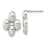 Puffed Post Earrings Sterling Silver Polished QE16024, MPN: QE16024, 196904150788