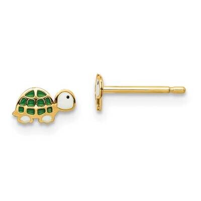 Enamel Turtle Post Earrings 14k Gold SE2882 by Madi K, MPN: SE2882, 191101902956