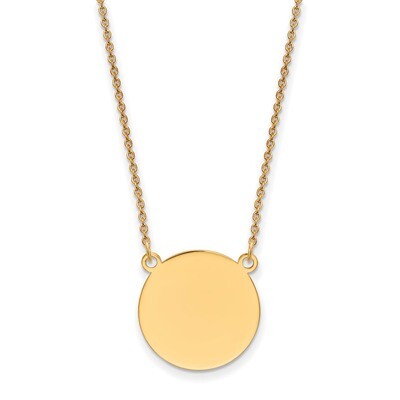 18 Inch 0.027 Gauge Circular Engravable Disc 18 Necklace 14k Gold Plain XM624/27-18, MPN: XM624/27-…
