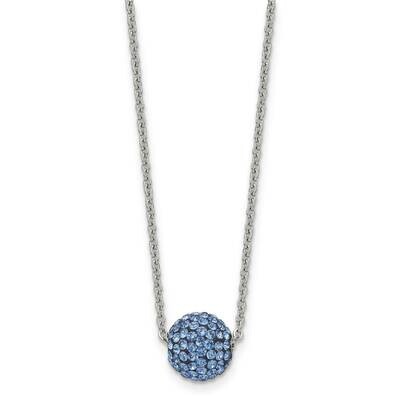 Blue Enamel Crystals 2 Inch Extension Necklace Stainless Steel Polished SRN1687-16 by Chisel, MPN: …