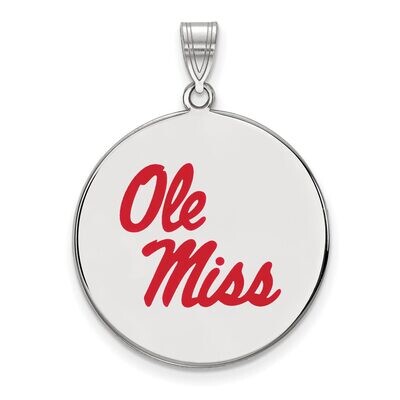 University of Mississippi Extra Large Enamel Disc Pendant Sterling Silver SS082UMS, MPN: SS082UMS, …