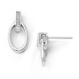 .06ct. Diamond Earrings Sterling Silver QW252, MPN: QW252, 883957315287