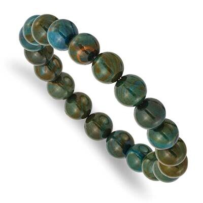 Green Eye Agate Beaded Stretch Bracelet SRB2870, MPN: SRB2870, 191101859250