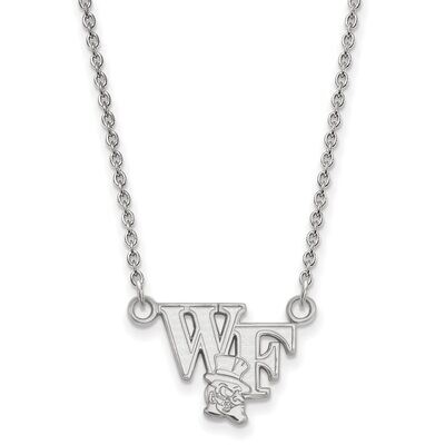 Wake Forest University Small Pendant with Chain Necklace 10k White Gold 1W047WFU-18, MPN: 1W047WFU-…