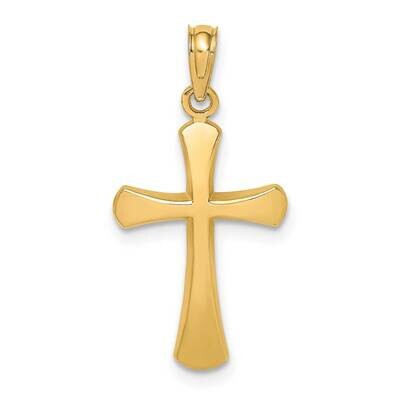 Beveled Cross with Round Tips Charm 14k Gold Polished K8523, MPN: K8523, 637218062287