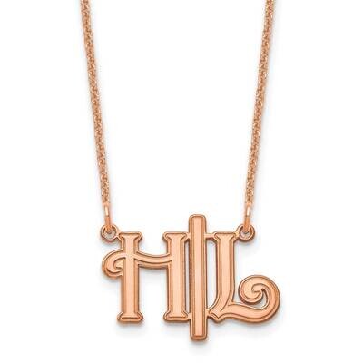 Horizontal Script Initials Necklace 14k Rose Gold XNA903R, MPN: XNA903R,
