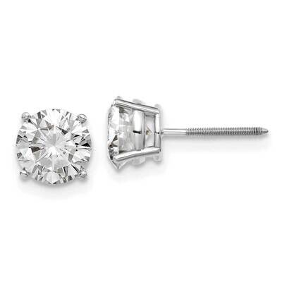 2ct. 6.5mm Round G H I True Light Moissanite Screwback Earrings 14k White Gold WG327-12MT, MPN: WG3…