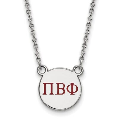 Pi Beta Phi Extra Small Enameled Pendant with 18 Inch Chain Sterling Silver SS027PBP-18, MPN: SS027…