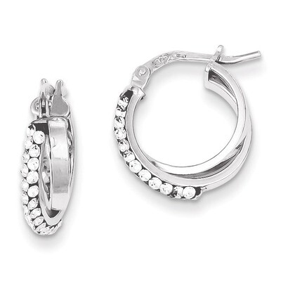 Sterling Silver Stellux Crystal Twisted Hoop Earrings QE9472