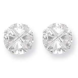 10mm Round 4 Prong Diamond Stud Earrings Sterling Silver QE7479, MPN: QE7479, 883957532936