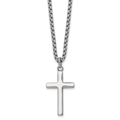 Cross 24 Inch Necklace Stainless Steel Polished SRN2849-24 by Chisel, MPN: SRN2849-24, 191101870705