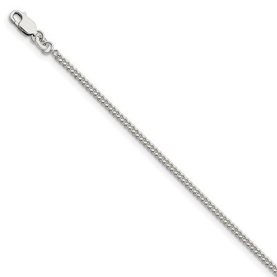 7 Inch 2mm Curb Chain Sterling Silver Rhodium-plated QCB060R-7, MPN: QCB060R-7, 886774095653