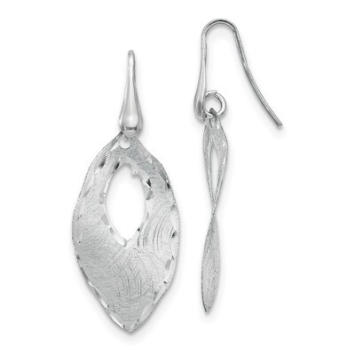 Leslie&#39;s Diamond-cut Dangle Shepherd Hook Earrings Sterling Silver Textured HB-QLE1190, MPN: QLE119…