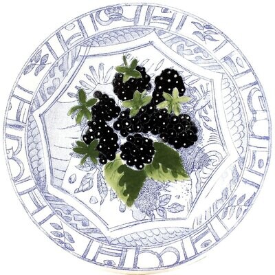Gien Oiseau Blue Fruits Canape Plate Blackberry 1292APA450, MPN: 1292APA450, 840769099316