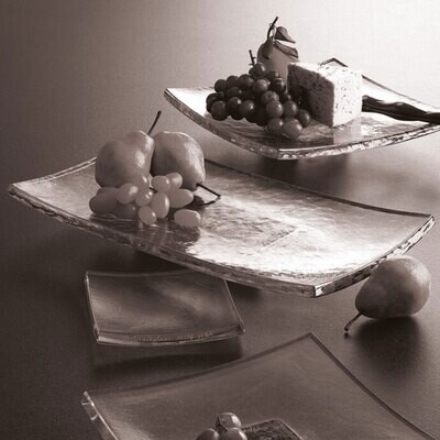 Annieglass Slab Platinum Pedestal 15 1/2 x 8 Inch, MPN: HA225P, UPC: