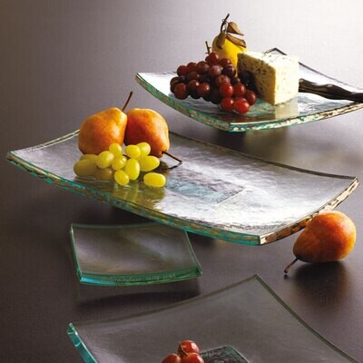 Annieglass Slab Gold Pedestal 15 1/2 x 8 Inch, MPN: HA225G, UPC: