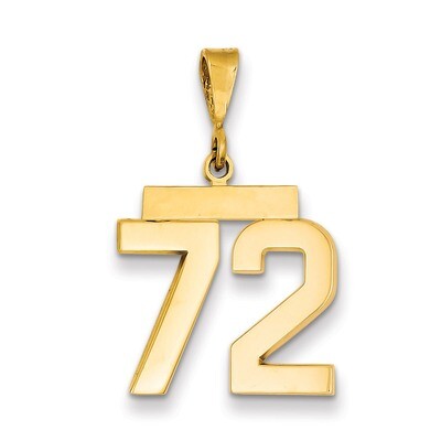 Number 72 Charm 14k Gold Medium Polished MP72, MPN: MP72, 883957135663