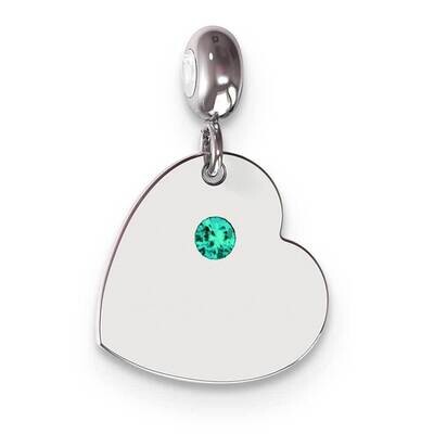 Memi Engvbl Dec Swarovski Crystal Heart Charm Sterling Silver Rhodium-plated ME101DEC-SS, MPN: ME10…