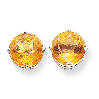 Citrine Diamond Round Stud Earrings 14k Gold XE77WCI, MPN: XE77WCI, 883957099828