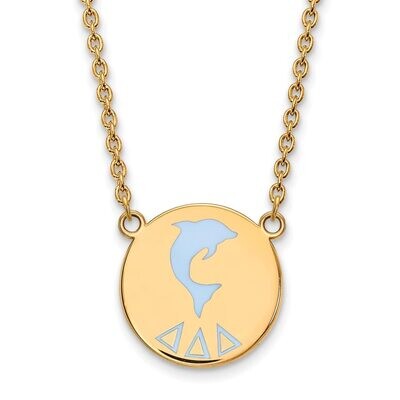 Delta Delta Delta Small Enameled Pendant with 18 Inch Chain Gold-plated Silver GP045DDD-18, MPN: GP…