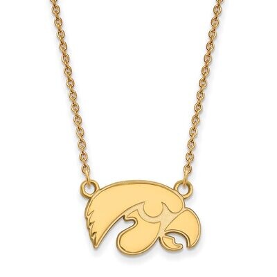University of Iowa Small Pendant with Chain Necklace Gold-plated Silver GP015UIA-18, MPN: GP015UIA-…