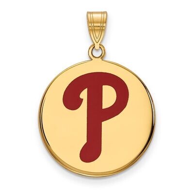 Philadelphia Phillies Large Enamel Disc Pendant Gold-plated Silver GP019PHI, MPN: GP019PHI, 8867749…