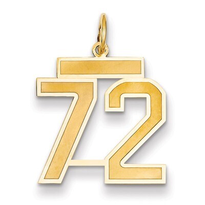 Number 72 Charm 14k Gold Medium Satin LSM72, MPN: LSM72, 883957075419