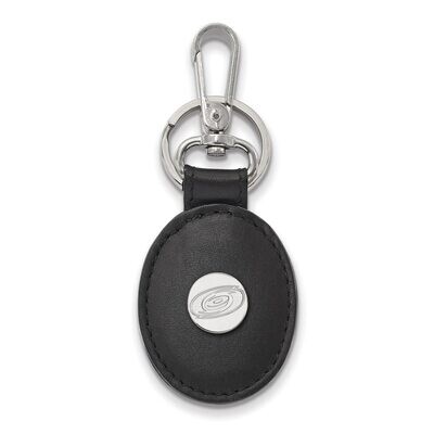 Carolina Hurricanes Black Leather Oval Key Chain Sterling Silver SS011HUR-K1, MPN: SS011HUR-K1, 886…