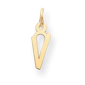 Initial V Charm 14k Gold Small Slanted Block YC644V, MPN: YC644V, 886774136448