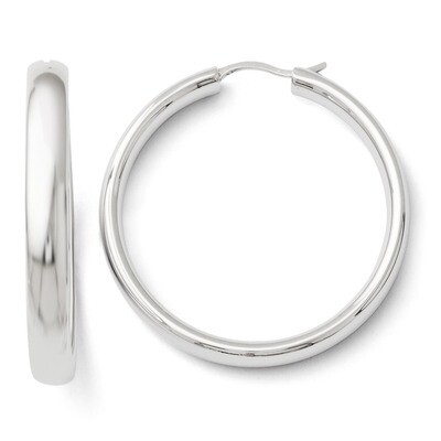 Leslie&#39;s Rhodium-plated 5mm Half Round Tube Earrings - Sterling Silver HB-QLE149, MPN: QLE149, 8867…