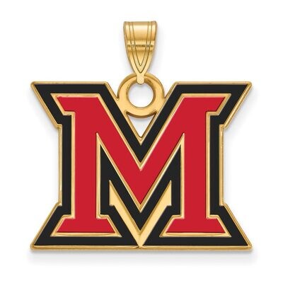 Miami University Large Enamel Pendant Gold-plated Silver GP017MU, MPN: GP017MU, 886774921228