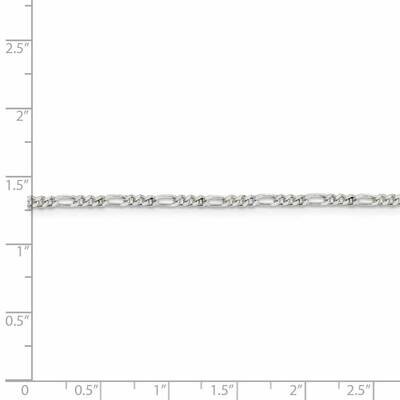 26 Inch Rhodium-plated 2.25mm Figaro Chain Sterling Silver QFG060R-26, MPN: QFG060R-26, 883957855806