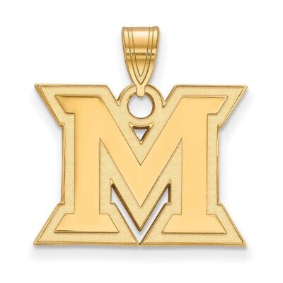 Miami University Medium Pendant Gold-plated Silver GP003MU, MPN: GP003MU, 886774895826