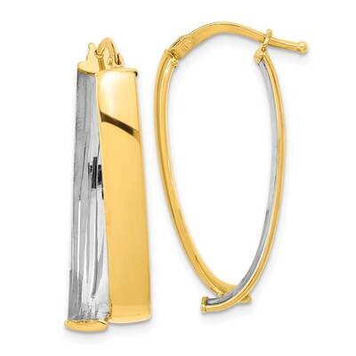 Polished Fancy Hoop Earrings 14k Gold with White Rhodium TF2145, MPN: TF2145, 883957992389
