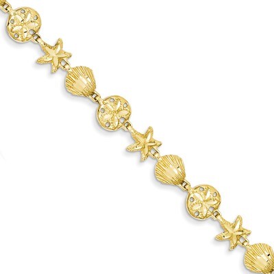 Sea Life Bracelet 7 Inch 14k Gold FB1270-7, MPN: FB1270-7, 886774989280