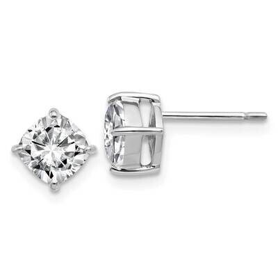 2.25ct. 6.0mm Cushion G H I True Light Moissanite Earrings 14k White Gold WG4908-6MT, MPN: WG4908-6…