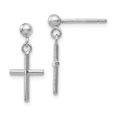Leslie&#39;s Cross Post Drop Earrings 14K White Gold HB-LE1723, MPN: LE1723, 191101761485