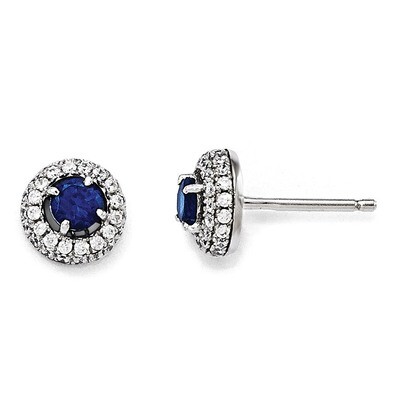 Circle Post Earrings Sterling Silver &amp; Cubic Zirconia QMP1339, MPN: QMP1339, 191101195204