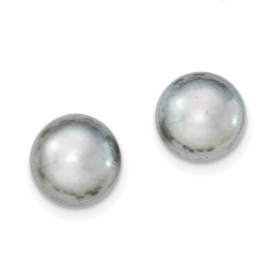 12-13mm Grey Freshwater Cultured Button Pearl Stud Earrings Sterling Silver QE12681, MPN: QE12681, …