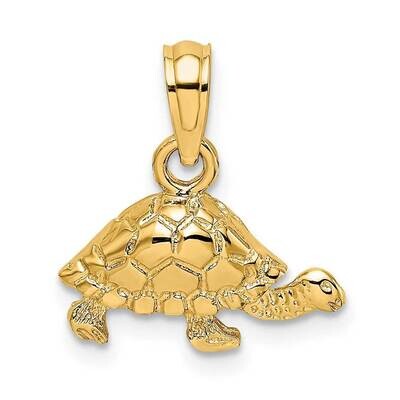 Mini Turtle Charm 14k Gold Polished &amp; Engraved K6529, MPN: K6529, 637218040452