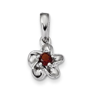Floral Garnet Pendant Sterling Silver Rhodium-plated QBPD30GA, MPN: QBPD30GA, 883957241364