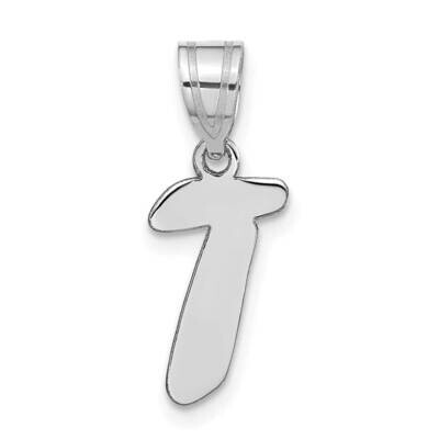 Script Letter T Initial Pendant 14k White Gold Polished YC1438WT, MPN: YC1438WT, 196904088739