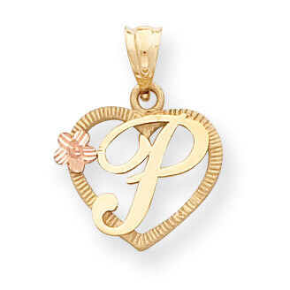 Initial P in Heart Charm 14k Two-Tone Gold D898P, MPN: D898P, 883957130477