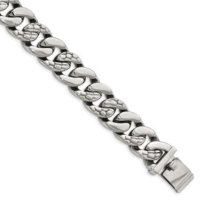 Link Bracelet Stainless Steel Polished Textured SRB1979-8.5 by Chisel, MPN: SRB1979-8.5, 1911016452…