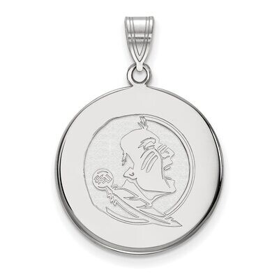 Florida State University Large Disc Pendant 10k White Gold 1W085FSU, MPN: 1W085FSU, 886774793818