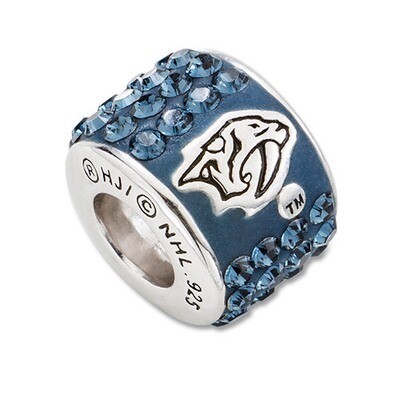 Nashville Predators Premier Crystal Bead Charm Sterling Silver PRE070CHM-SS